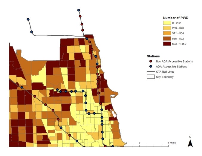 Accessible and Non-Accessible Stations on Chicago’s North Side