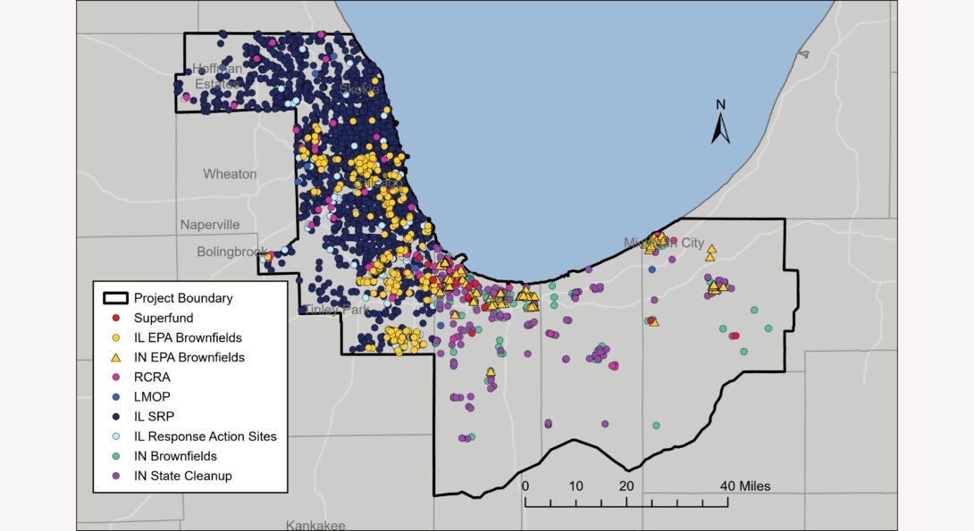 map of brownfields inventory